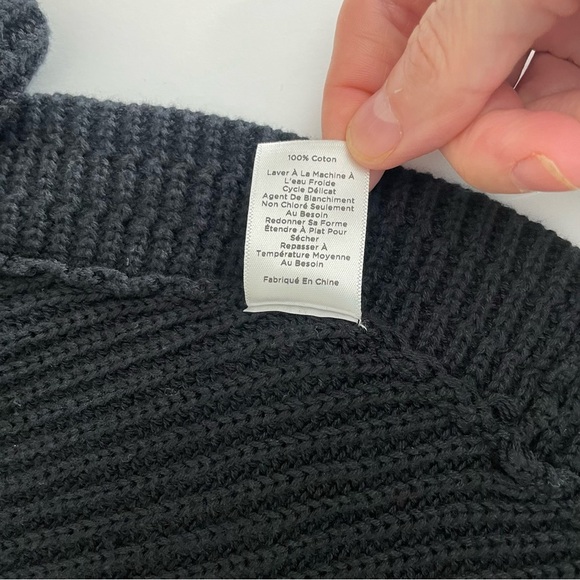 Talbots Black Sweater Cape Poncho Zip Up Size Small Medium S/M - Picture 7 of 12